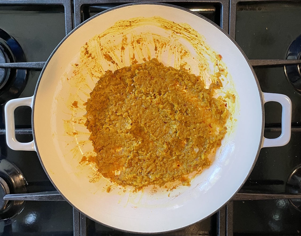 Chicken Korma, cooked onions and spices