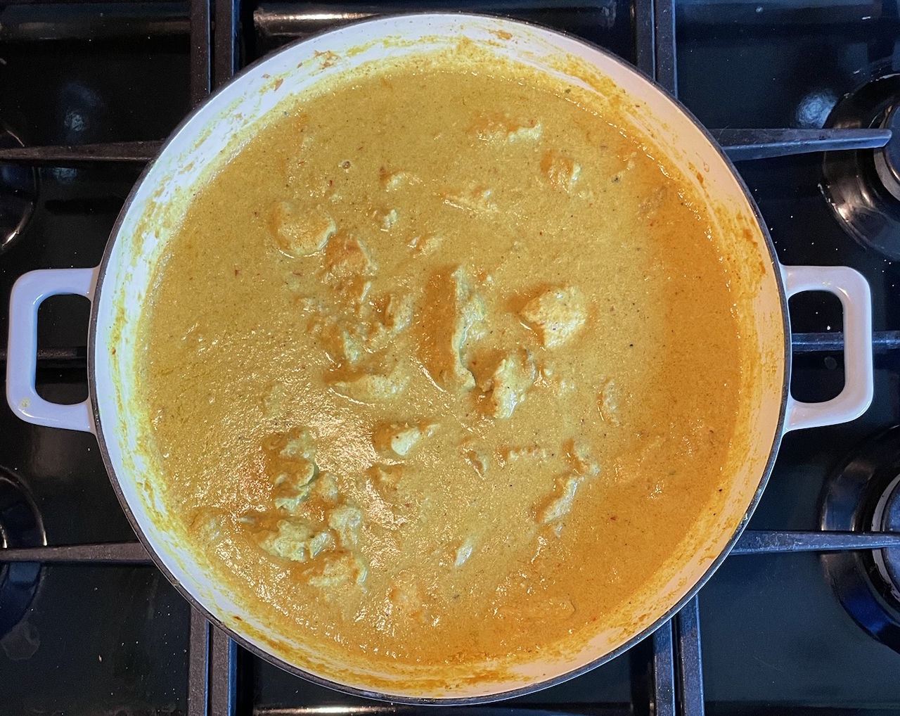 Chicken Korma, chicken with creamed coconut